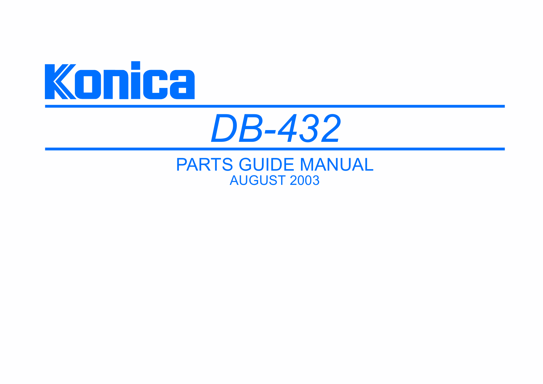 Konica-Minolta Options DB-432 Parts Manual-1